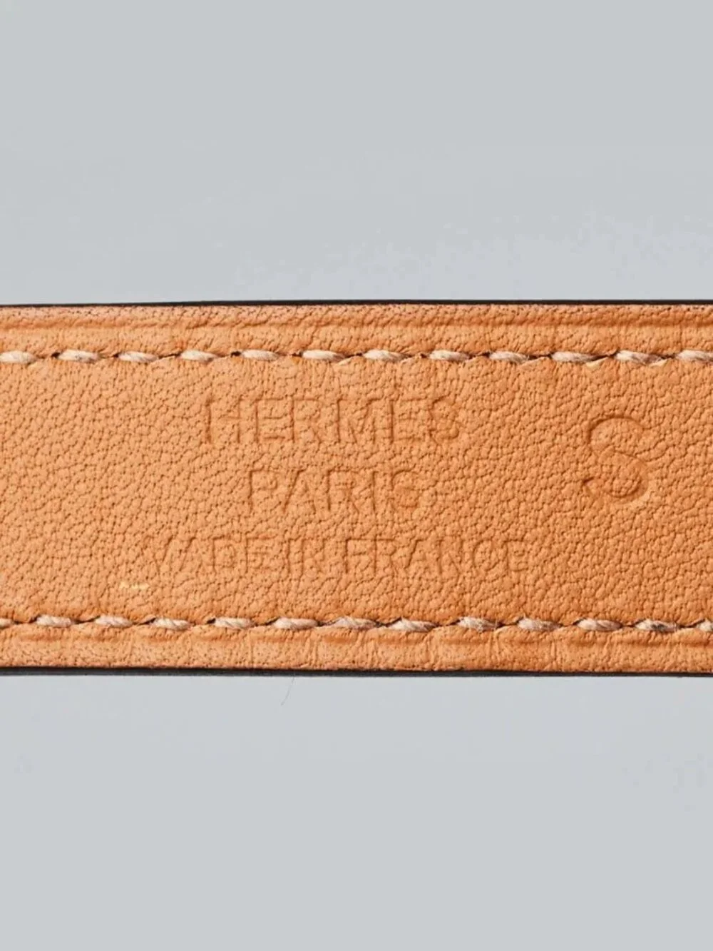 Hermes Black Box Leather Gold Plated Drag Double Tour Bracelet Size T2 - Picture 6 of 8